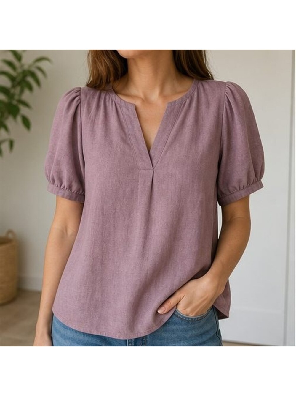 Mauve Ruffle Blouse - Picture 2 of 6